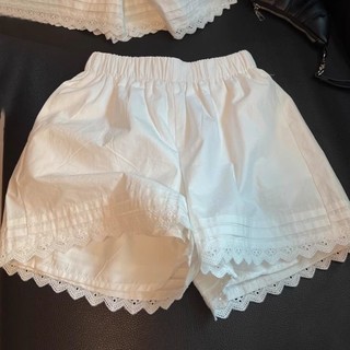 Quần Short Ren Thường Ngày Màu Trắng Nữ Cao Cấp Đa Năng Phong Cách Mới Chữ A Năm Chân Quần Ôm