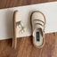 Birkenstock Giày Mùa Hè Trơn Mũi-Mũ Nửa Dép Nữ Vải Lanh Retro Giày Lười Đế Mềm Con La Giày Mặ