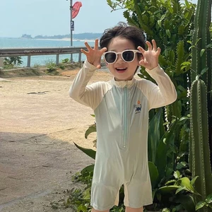 Áo tắm dài tay chống nắng mới khô nhanh Đồ bơi trẻ em Đồ bơi một mảnh đi nghỉ mát bên bờ biển
