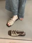 Giày Sandal Da Mềm Cho Nữ Mùa Hè Phong Cách Mới Retro Pháp Cổ Tích Phong Cách Đi Biển Đế Bằng