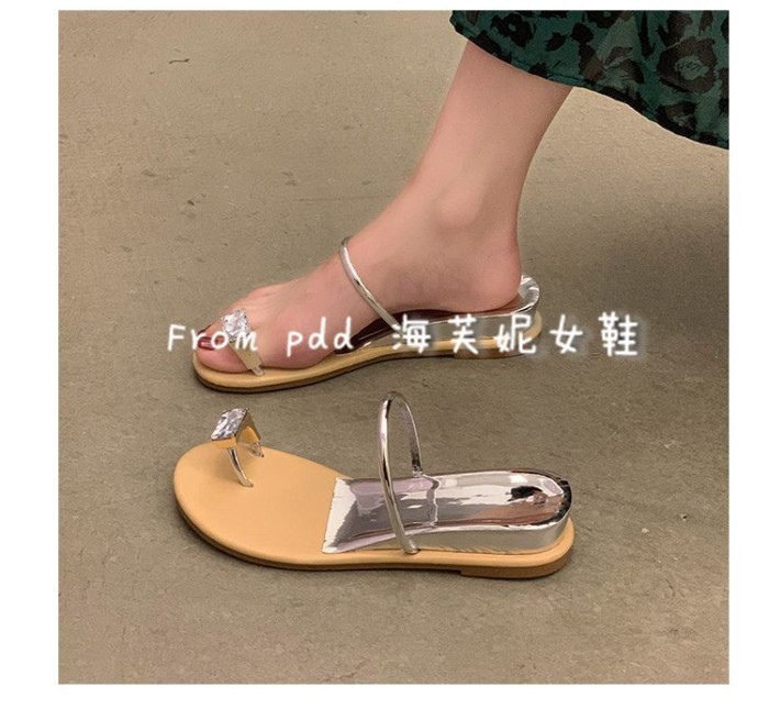 Người nổi tiếng trên mạng dép kim cương giả cho nữ mùa hè phong cách mới siêu hot cổ tích pho
