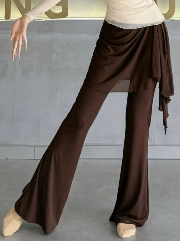 Quần ống loe múa cổ điển, quần múa hiện đại, bodysuit cúp mông, váy, quần tập xuân hè, quần ba l