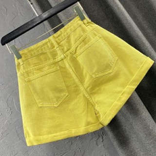 Quần short denim Hàn Quốc mùa hè mới giảm béo nổi tiếng trên mạng cô gái xoăn đa năng màu trá