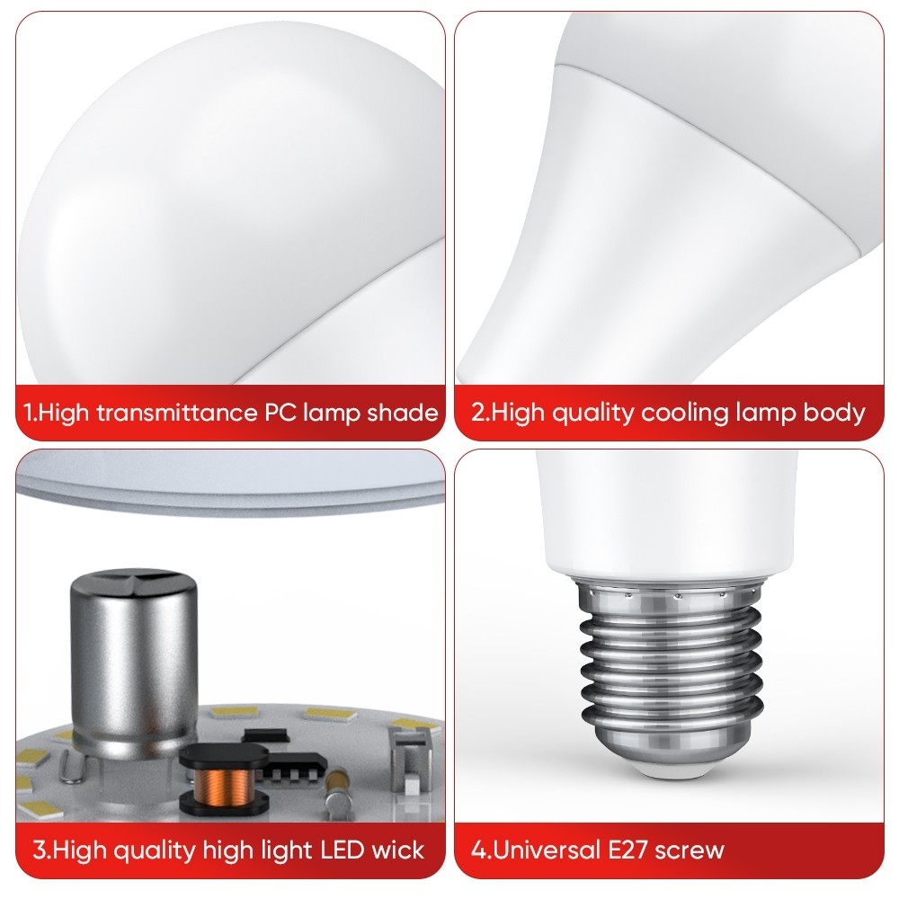 [Sẵn Sàng] 5 Bóng Đèn Led AC 220V E27 Bóng Đèn Trắng Bóng Đèn LED Tiết Kiệm Năng Lượng Cho Nhà 5W / 7W / 9W / 12W / 15W / 18W