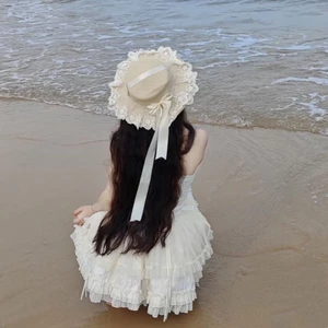 Kỳ nghỉ bên bờ biển Mũ rơm ren phong cách Hàn Quốc, nàng tiên siêu xinh khoe mặt, chụp ảnh nh