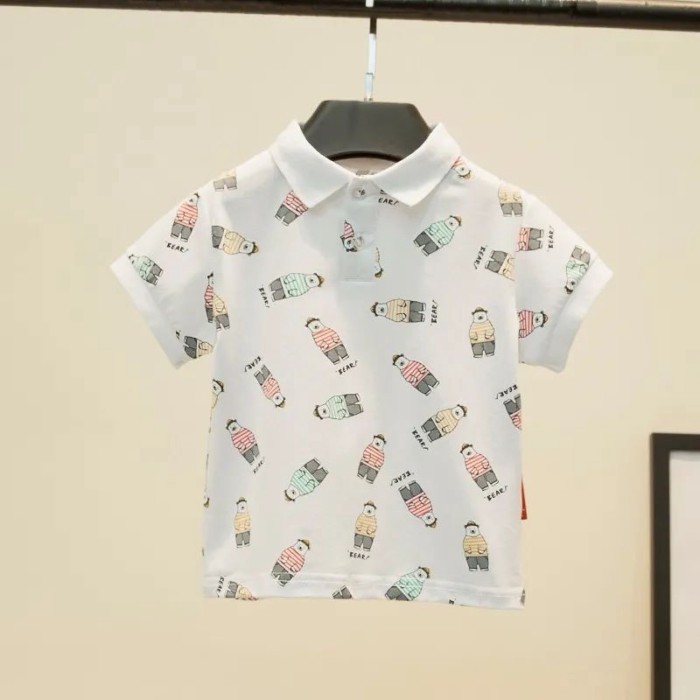 chất liệu cotton nguyên chất mùa hè mới phong cách hoạt hình trẻ em vừa và nhỏ đẹp trai áo thun