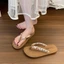 Dép xỏ ngón kiểu phương Tây cho nữ mặc bên ngoài, dép xỏ ngón đế mềm đế phẳng, dép đi chơi ki