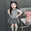 Bộ Đồ Bé Gái Mùa Hè Mới Áo Nơ Trẻ Em Top Bé Phong Cách Váy Kẻ Sọc Bộ 2 Món