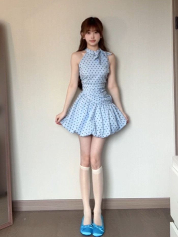 Váy ngắn bông hoa chấm bi độc đáo và siêu xinh, kiểu dáng nhẹ nhàng, váy đẹp lộng lẫy