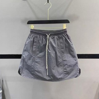 váy chống hở, váy ngắn thể thao mùa hè, váy quần cạp cao co giãn cỡ lớn, váy xẻ tà dáng rộng