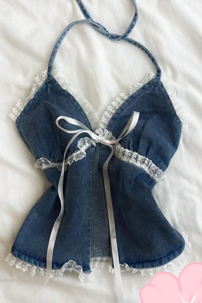 Áo denim dáng ôm thiết kế hầm hố dành cho nữ trong mùa hè