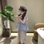 Bé Gái Mùa Hè Áo Vest Bộ Rừng Mới Phong Cách Bé Gái Phong Cách Hàn Quốc Kẻ Sọc Dolly Áo Sơ Mi