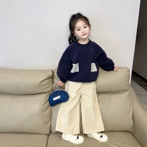 Bé Gái Phong Cách Hàn Quốc Thường Ngày Mùa Thu Quần Ống Rộng Phong Cách Mới Cho Trẻ Em Và Bé Gái