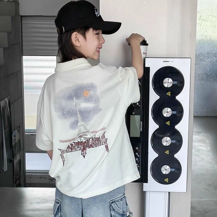 Bé Trai Áo Sơ Mi POLO Ngắn Tay Mới Vừa Và Lớn Trẻ Em Quần Áo Mùa Hè Mỏng Bé Trai Mùa Hè Áo T Xu