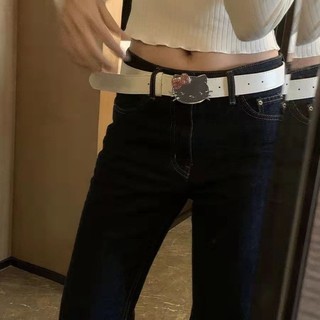 Hồng KT mèo đầu kim cương thiên niên kỷ hot girl y2k dây denim phụ kiện đa năng dây