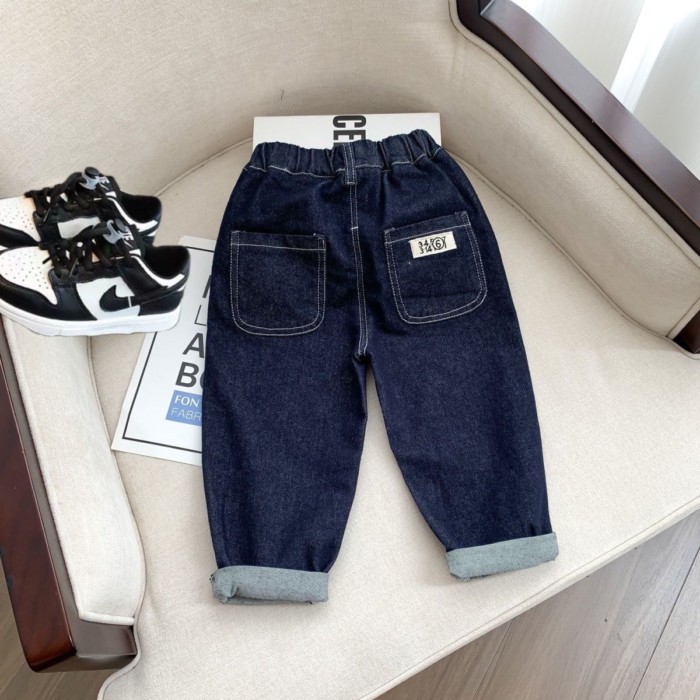 bộ quần áo trẻ em quần jeans bé trai xuân thu mới cho trẻ em phong cách thường ngày quần rộng ch