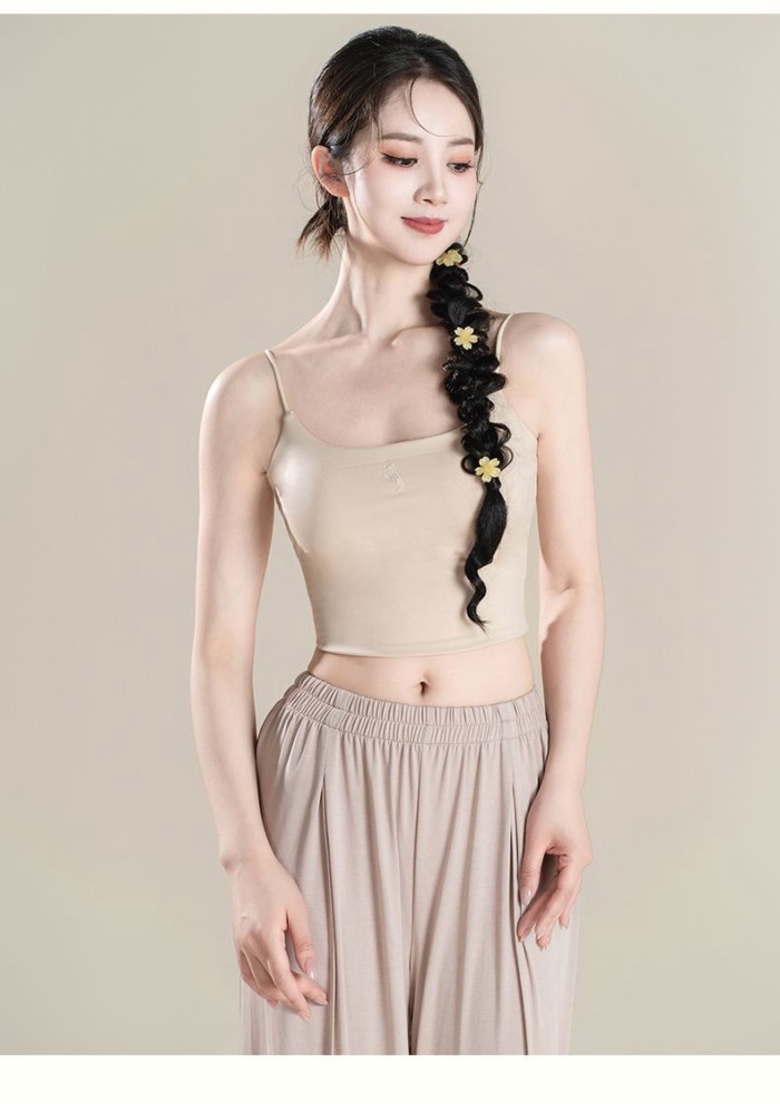 Áo yếm hở lưng dành cho vũ công khiêu vũ bên trong quần áo tập múa ba lê cổ điển có miếng đệm ngực