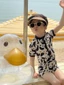 Đồ bơi một mảnh trẻ em mới cho bé trai và bé gái, đồ bơi gấu trúc đen trắng, đồ bơi đi biển d