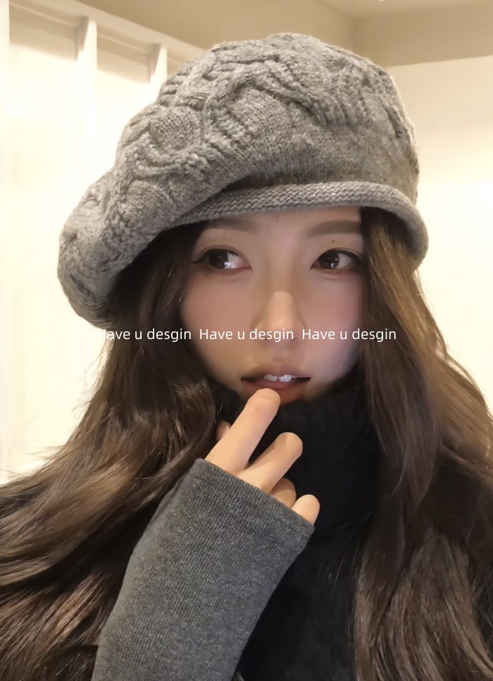 Mũ beret len màu trơn cho nữ, style Hàn Quốc, phù hợp mùa thu đông