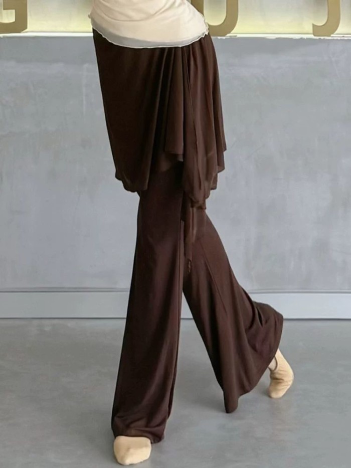 Quần ống loe múa cổ điển, quần múa hiện đại, bodysuit cúp mông, váy, quần tập xuân hè, quần ba l
