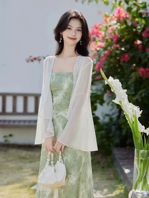 Quần áo chống nắng voan tay chuông kiểu Trung Quốc mới cho nữ mùa hè, kiểu mới, phù hợp với v
