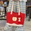 Casual Sweet Túi xách Tote Chấm bi Apple Màu sắc tương phản Đi lại Túi đeo vai dễ thương Đa n