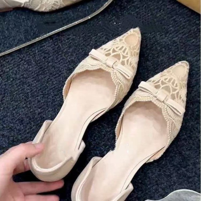 Tăng chiều cao bên trong 4CM Pháp rỗng chất lượng không khí rỗng nông miệng đi lại giày phối ren mũ