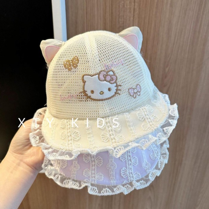 Baby Hat Mesh Hat Princess Lace Cute Cartoon Big Brim Baby Sun Hat Girls Sun Protection Hat