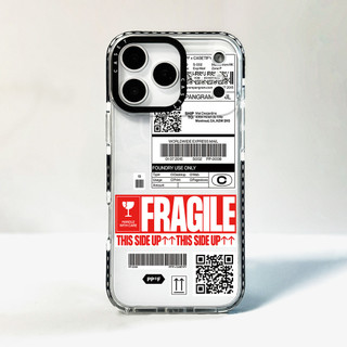 Ốp Lưng Nhãn Tiếng Anh FRAGILE Tương Thích Cho IPhone 12 13 14 15 16 17 Pro Max 12 13Mini Cover X XR XS Max Silicone Mềm Clear SE 2022 6 7 8 Plus 17AIR Vỏ Chống Sốc