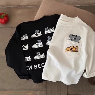 Áo thun cotton hoạt hình trẻ em dài tay mới bé trai mùa thu hàng đầu phong cách hàn quốc cho