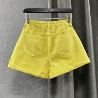 Quần short denim Hàn Quốc mùa hè mới giảm béo nổi tiếng trên mạng cô gái xoăn đa năng màu trá
