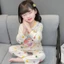 bộ đồ ngủ trẻ em dài tay mới mùa xuân thu mới siêu dễ thương in họa tiết ren công chúa quần áo m