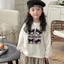 phiên bản Hàn Quốc xuân thu cotton nguyên chất áo thun thời trang rộng rãi cho trẻ em bé gái mới