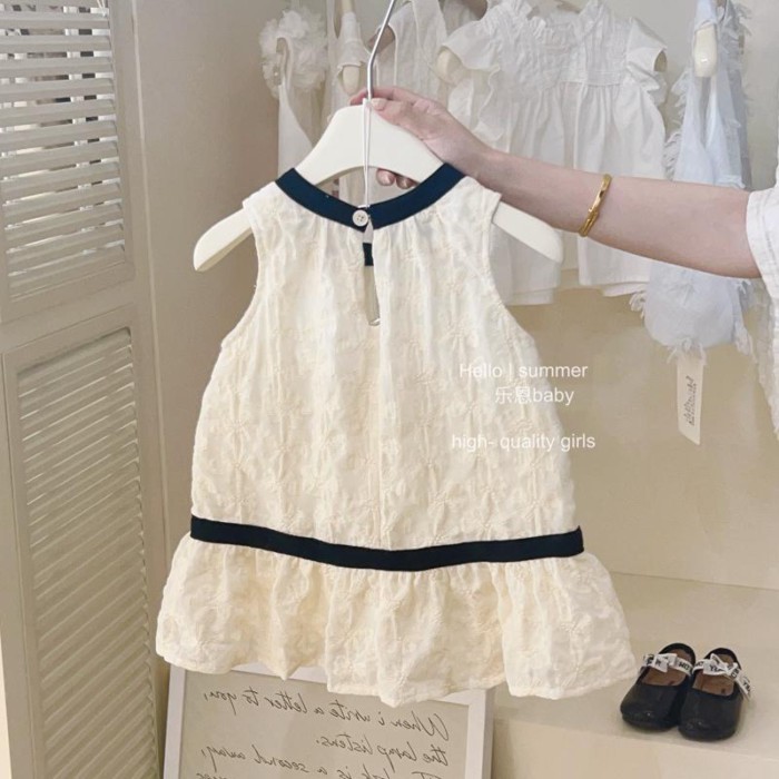 Đầm dài trung bình bé gái Pháp váy công chúa jacquard bé gái vest váy phong cách mùa hè váy n