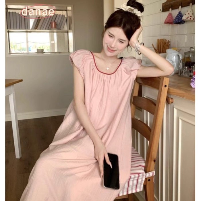 Màu sắc tương phản nữ tính ngọt ngào hở lưng dễ thương váy ngủ mùa hè đồ ngủ cho nữ rỗng đầm lưng đ