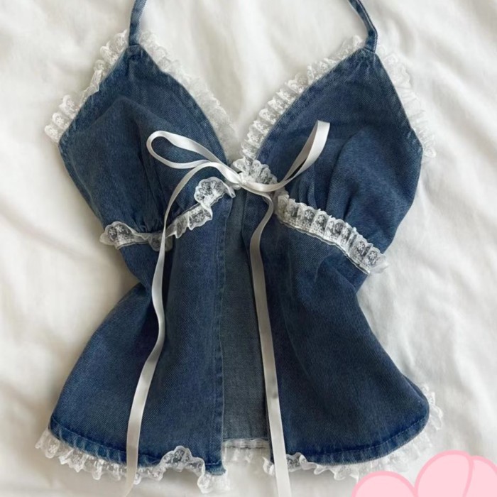 Áo denim dáng ôm thiết kế hầm hố dành cho nữ trong mùa hè