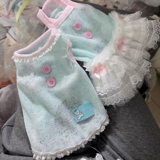 [Hàng có sẵn] Áo Vest mùa hè cho thú cưng mèo Hàn Quốc Váy thú cưng Quần áo thoáng khí cho chó 0,5-7,5kg