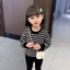 Quần Áo Trẻ Em Áo Len Bé Gái Phong Cách Phương Tây Xuân Thu Áo Len Sọc Mỏng Mới Nhất Cho Bé Áo L