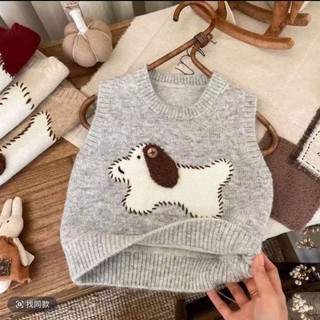 Áo len chui đầu bé trai và bé gái phong cách mới Áo len cổ tròn áo vest
