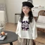 phiên bản Hàn Quốc xuân thu cotton nguyên chất áo thun thời trang rộng rãi cho trẻ em bé gái mới