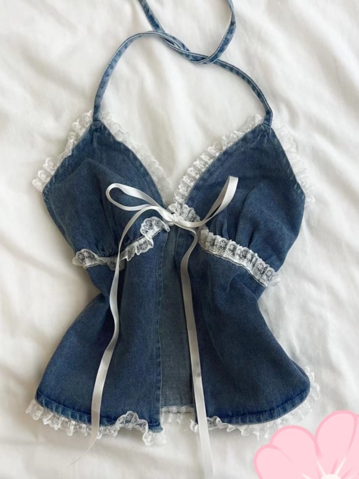 Áo denim dáng ôm thiết kế hầm hố dành cho nữ trong mùa hè