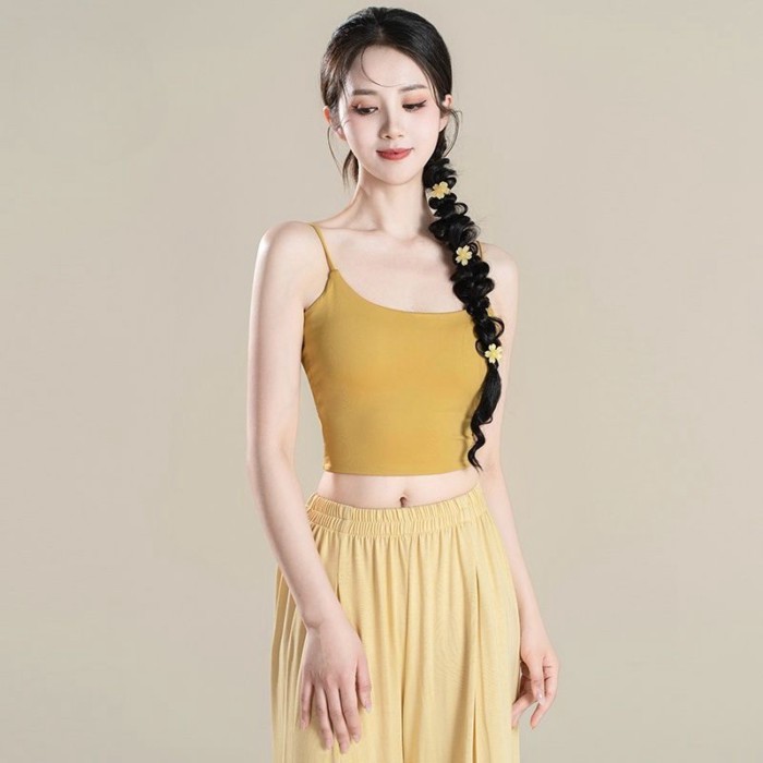 Áo yếm hở lưng dành cho vũ công khiêu vũ bên trong quần áo tập múa ba lê cổ điển có miếng đệm ngực