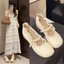 Giày nữ Mary Jane da thật của Pháp xuân hè phong cách mới retro khí chất nhẹ nhàng với váy mi