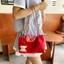 Túi nylon kẻ sọc đỏ dung tích lớn di động phong cách Hàn Quốc lười biếng đi lại và đi chơi Túi