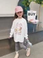 bé gái dài tay mùa xuân thu quần áo trẻ em mới phong cách trẻ em áo thun cotton nguyên chất Áo t