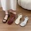Giày sandal gót dày kiểu Pháp dành cho nữ mới thời trang mùa hè đính đá cổ tích kèm váy tính