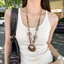 Vòng cổ đính cườm nhiều lớp Boho Chic dành cho nữ có mặt dây chuyền hợp kim