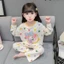 bộ đồ ngủ trẻ em dài tay mới mùa xuân thu mới siêu dễ thương in họa tiết ren công chúa quần áo m
