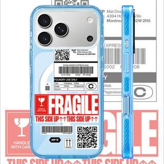 FRAGILE Nhãn Tiếng Anh Acrylic Không Dây Từ Tính Ốp Lưng Sạc Tương Thích Cho IPhone 16 PLUS 11 12 13 14 15 16 17 Pro Max Ốp Lưng 17Air Vỏ Cứng Chống Sốc Ốp Lưng Hộp