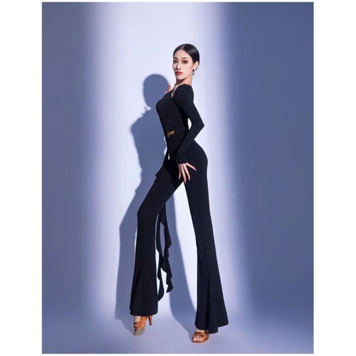 Quần đồng phục tập nhảy Latin quần ống loe siêu nhỏ tiêu chuẩn quốc gia cho nữ khiêu vũ hiện đại